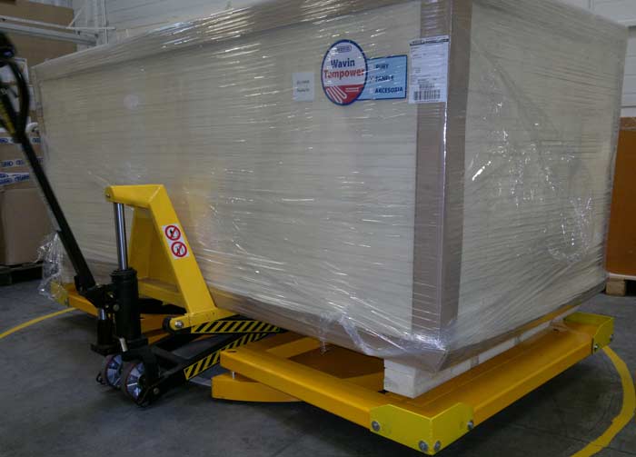 Rama 1250x2450 mm z dużą paletą przygotowaną do owijania na owijarce WS 0012